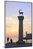 Bronze Doe and Stag Statues at the Entrance of Mandraki Harbour, Rhodes, Dodecanese-Neil Farrin-Mounted Photographic Print