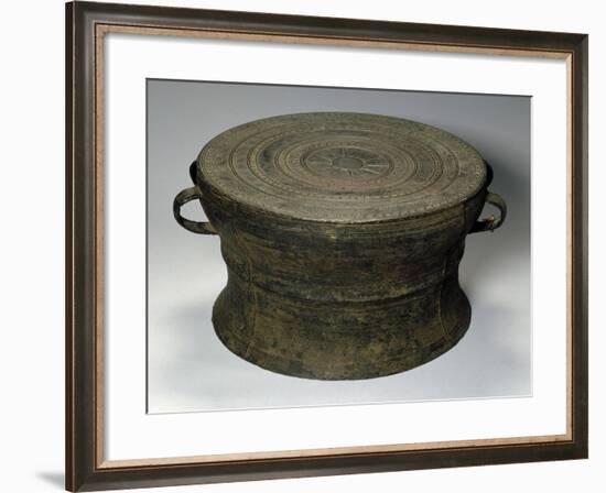Bronze Drum, China, 3rd-1st Century BC-null-Framed Giclee Print