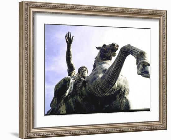 Bronze Equestrian Statue of Emperor Marcus Aurelius-Gjon Mili-Framed Photographic Print