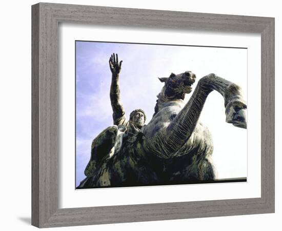 Bronze Equestrian Statue of Emperor Marcus Aurelius-Gjon Mili-Framed Photographic Print