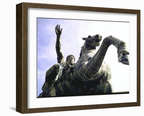 Bronze Equestrian Statue of Emperor Marcus Aurelius-Gjon Mili-Framed Photographic Print