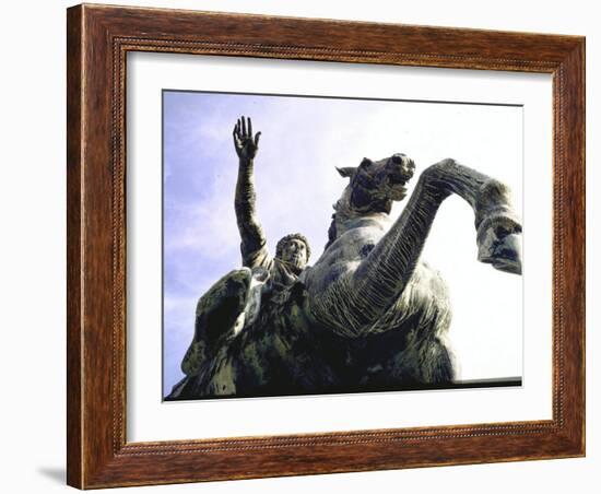 Bronze Equestrian Statue of Emperor Marcus Aurelius-Gjon Mili-Framed Photographic Print