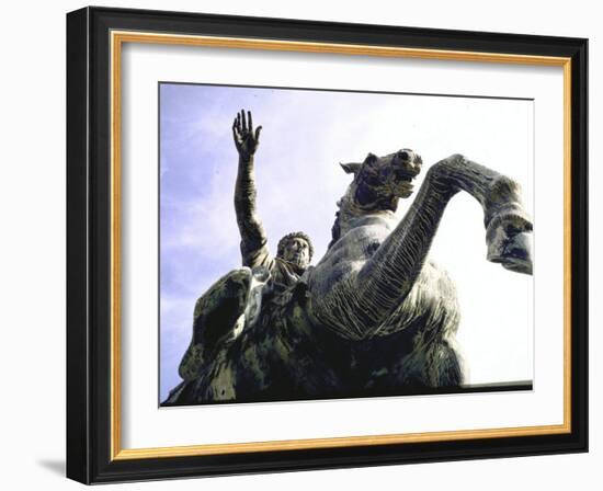 Bronze Equestrian Statue of Emperor Marcus Aurelius-Gjon Mili-Framed Photographic Print