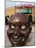 Bronze Face at PGE Park, Home of the Portland Beavers and Portland Timbers, Portland, Oregon, USA-Janis Miglavs-Mounted Photographic Print