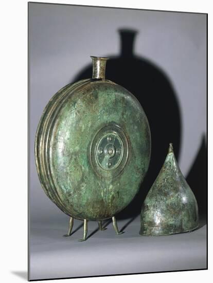 Bronze Flask and Helmet, from Tomb of Prince, Austria-null-Mounted Giclee Print