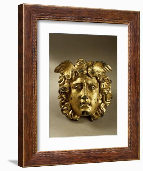 Bronze Gilt Medusa Head from Temple of Aesculapius at Ulpia Traiana Sarmizegetusa, Romania-null-Framed Giclee Print