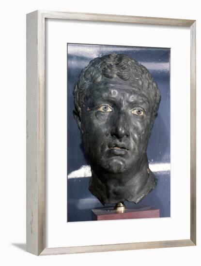 Bronze Greek Portrait head of a man, late Hellenistic Period, c1st century BC-Unknown-Framed Giclee Print
