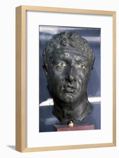 Bronze Greek Portrait head of a man, late Hellenistic Period, c1st century BC-Unknown-Framed Giclee Print