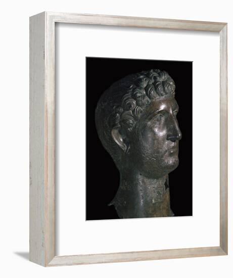 Bronze head of Hadrian, 1st century. Artist: Unknown-Unknown-Framed Giclee Print