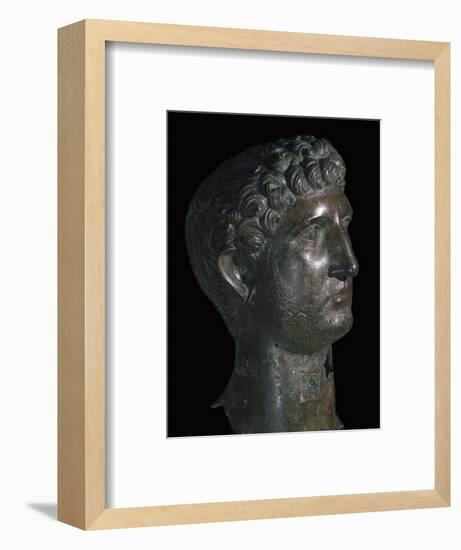 Bronze head of Hadrian, 1st century. Artist: Unknown-Unknown-Framed Giclee Print