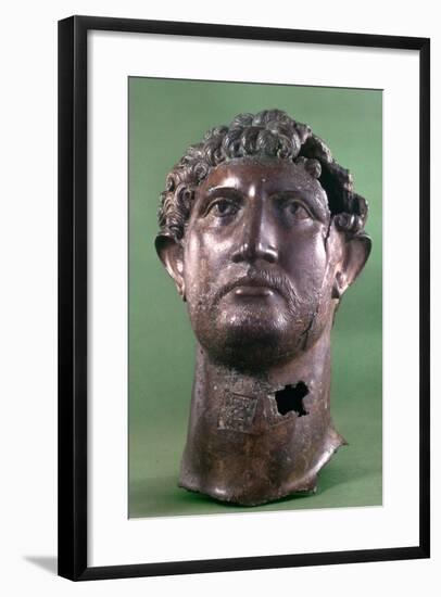 Bronze Head of the Emperor Hadrian, 2nd Century Ad-null-Framed Photographic Print