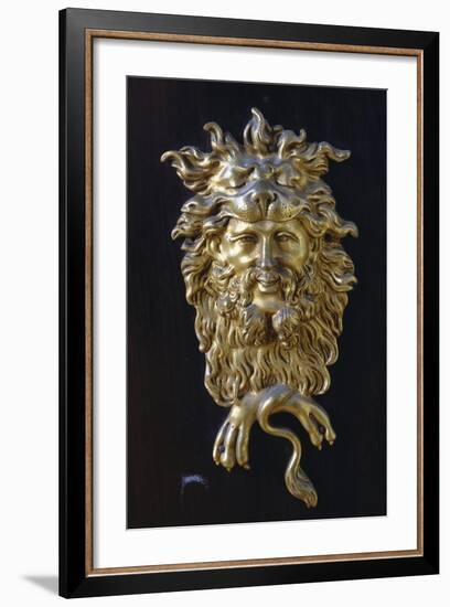 Bronze Mask, Detail from Napoleon III Style Piece of Furniture with Imitation Boulle Inlays, France-null-Framed Giclee Print