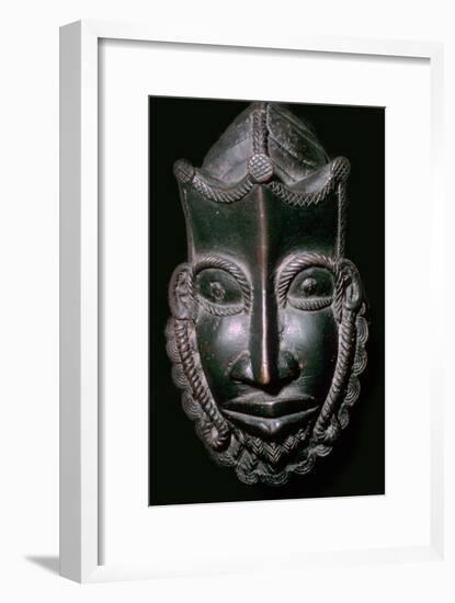 Bronze Mask from Benin, Nigeria. Artist: Unknown-Unknown-Framed Giclee Print