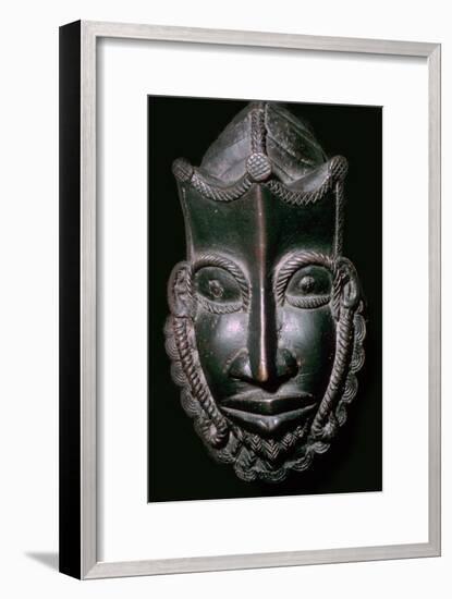 Bronze Mask from Benin, Nigeria. Artist: Unknown-Unknown-Framed Giclee Print