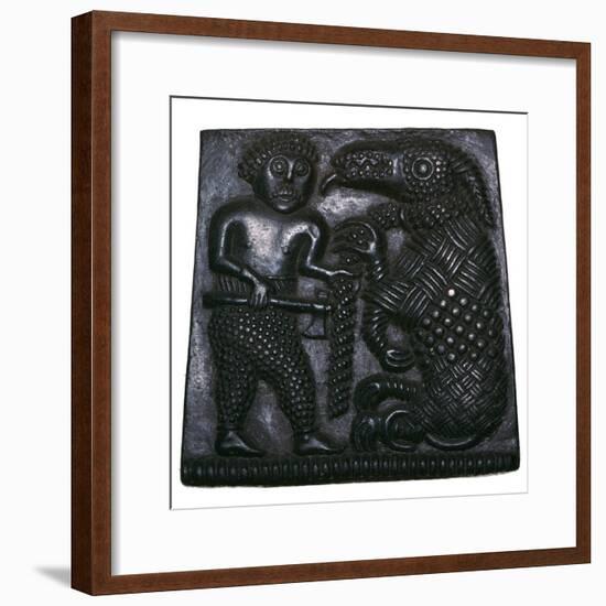 Bronze matrix for making decorative plaques for helmets, 8th century. Artist: Unknown-Unknown-Framed Giclee Print