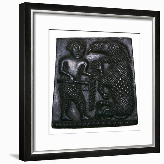 Bronze matrix for making decorative plaques for helmets, 8th century. Artist: Unknown-Unknown-Framed Giclee Print