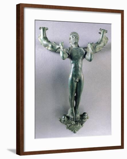 Bronze Pot Handle in the Shape of a Young Man-null-Framed Giclee Print
