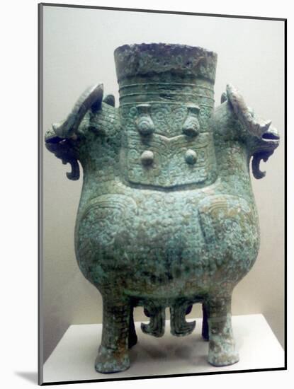 Bronze Ritual Vessel, Shang Dynasty, China, 12th Century BC-null-Mounted Photographic Print