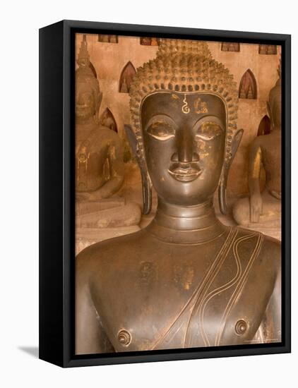 Bronze Sculpture at Wat Si Saket, Built in 1818 by Chao Anou, Vientiane, Laos-Gavriel Jecan-Framed Premier Image Canvas