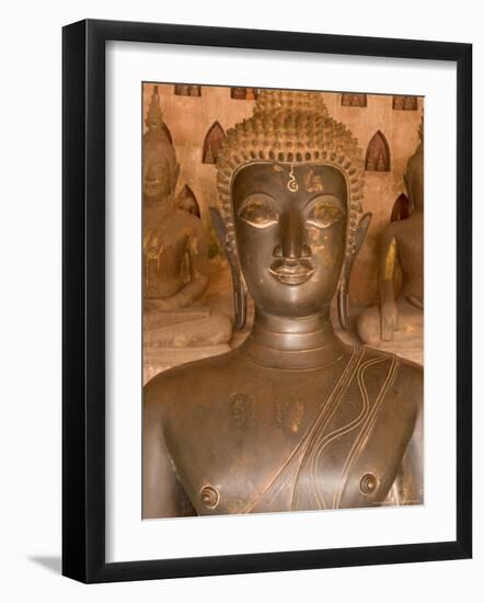 Bronze Sculpture at Wat Si Saket, Built in 1818 by Chao Anou, Vientiane, Laos-Gavriel Jecan-Framed Photographic Print