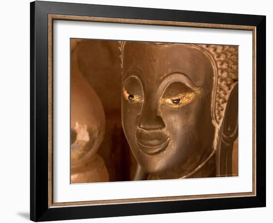 Bronze Sculpture at Wat Si Saket, Built in 1818 by Chao Anou, Vientiane, Laos-Gavriel Jecan-Framed Photographic Print