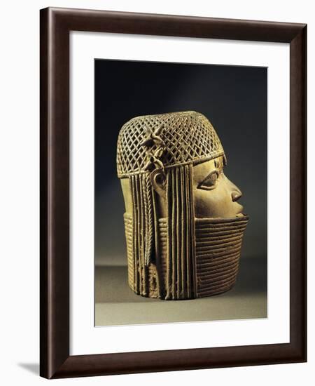 Bronze Sculpture of Female Head-null-Framed Giclee Print