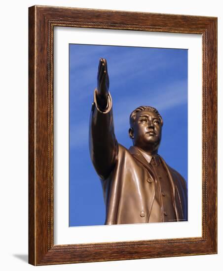 Bronze Statue, 30M High, of Great Leader, Mansudae Hill Grand Monument, Pyongyang, North Korea-Anthony Waltham-Framed Photographic Print