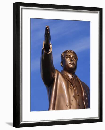 Bronze Statue, 30M High, of Great Leader, Mansudae Hill Grand Monument, Pyongyang, North Korea-Anthony Waltham-Framed Photographic Print