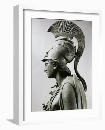 Bronze Statue of Athena with Crest, Detail, Head-null-Framed Giclee Print