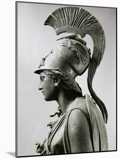 Bronze Statue of Athena with Crest, Detail, Head-null-Mounted Giclee Print