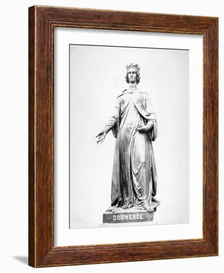 Bronze Statue of Commerce, Located on the South Parapet of Holborn Viaduct, London, 1869-Henry Dixon-Framed Giclee Print