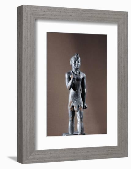 Bronze statue of King Taharqa, Ancient Egyptian, 25th dynasty, 690-664 BC-Werner Forman-Framed Photographic Print