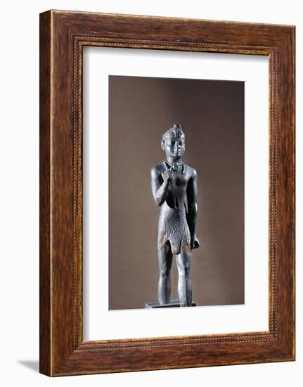 Bronze statue of King Taharqa, Ancient Egyptian, 25th dynasty, 690-664 BC-Werner Forman-Framed Photographic Print