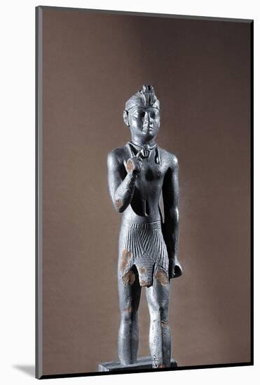 Bronze statue of King Taharqa, Ancient Egyptian, 25th dynasty, 690-664 BC-Werner Forman-Mounted Photographic Print