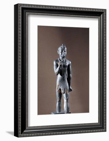 Bronze statue of King Taharqa, Ancient Egyptian, 25th dynasty, 690-664 BC-Werner Forman-Framed Photographic Print