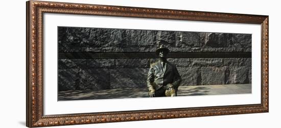 Bronze Statue of the Former Us President, Franklin Delano Roosevelt Memorial, Washington Dc, USA-null-Framed Photographic Print