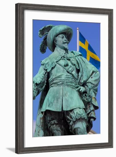 Bronze Statue of the Town Founder Gustav Adolf-Frank Fell-Framed Photographic Print