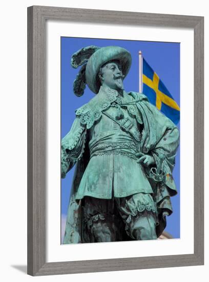 Bronze Statue of the Town Founder Gustav Adolf-Frank Fell-Framed Photographic Print