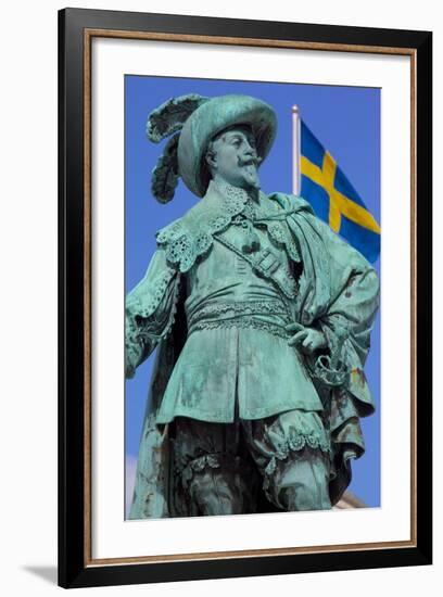 Bronze Statue of the Town Founder Gustav Adolf-Frank Fell-Framed Photographic Print