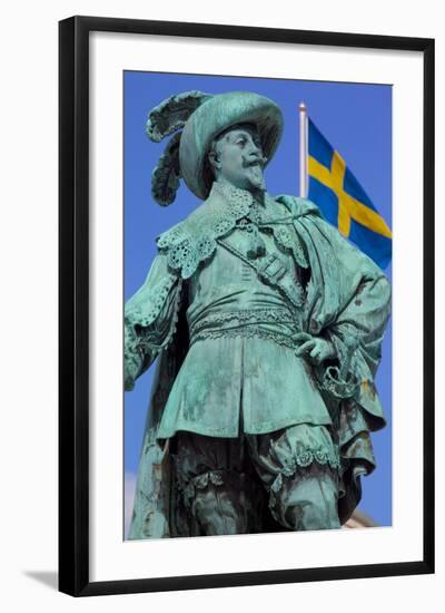 Bronze Statue of the Town Founder Gustav Adolf-Frank Fell-Framed Photographic Print