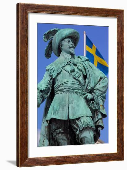 Bronze Statue of the Town Founder Gustav Adolf-Frank Fell-Framed Photographic Print