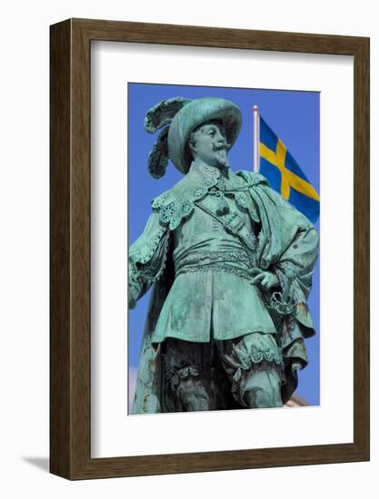 Bronze Statue of the Town Founder Gustav Adolf-Frank Fell-Framed Photographic Print