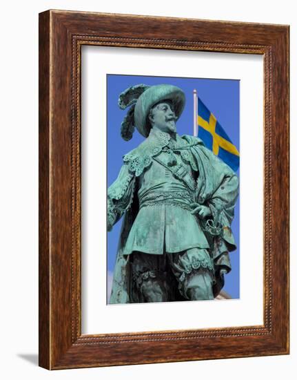 Bronze Statue of the Town Founder Gustav Adolf-Frank Fell-Framed Photographic Print