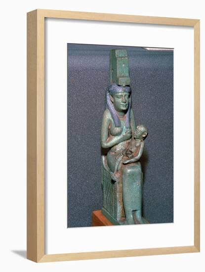Bronze statuette of the Egyptian goddess Isis suckling Horus. Artist: Unknown-Unknown-Framed Giclee Print