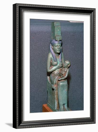 Bronze statuette of the Egyptian goddess Isis suckling Horus. Artist: Unknown-Unknown-Framed Giclee Print