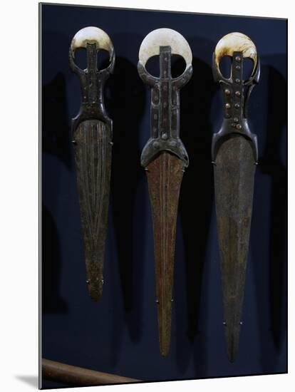 Bronze Swords and Daggers, with Electron Blades, Ivory Handles and Copper Nails-null-Mounted Giclee Print