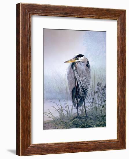 Brooding Heron-Don Li-Leger-Framed Art Print