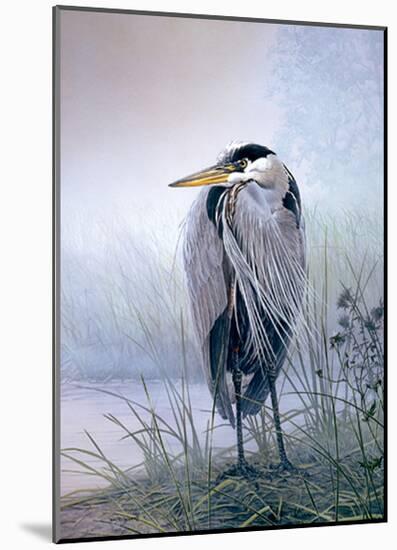 Brooding Heron-Don Li-Leger-Mounted Art Print