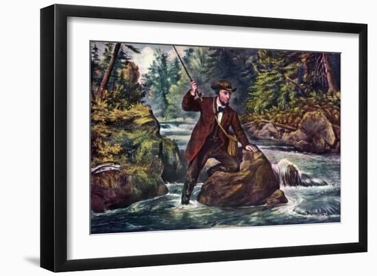 Brook Trout Fishing, 1862-Currier & Ives-Framed Giclee Print