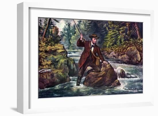 Brook Trout Fishing, 1862-Currier & Ives-Framed Giclee Print